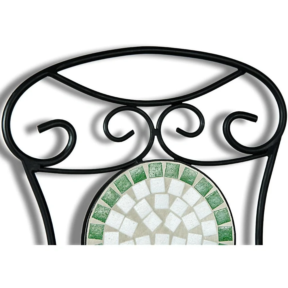 Mosaikstuhl FLORA 2er Set mit Metallgestell - 3