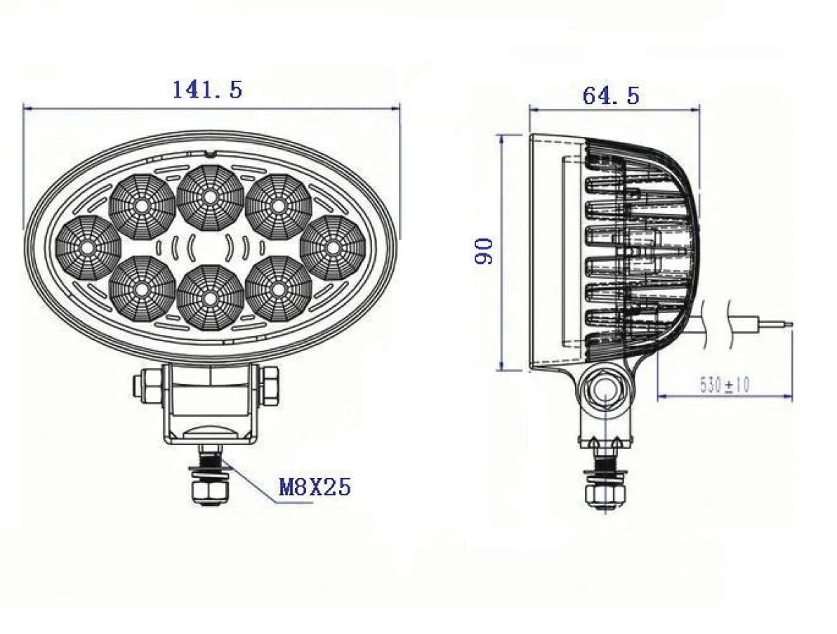 LED-Arbeitsscheinwerfer, oval, 3000 Lumen - 5