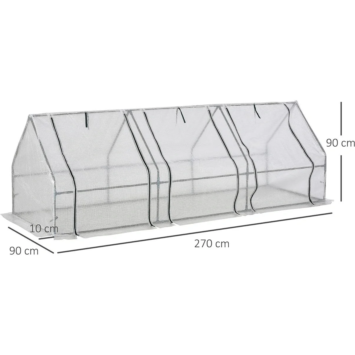 Folientunnel mit 3 Türen weiß - 8