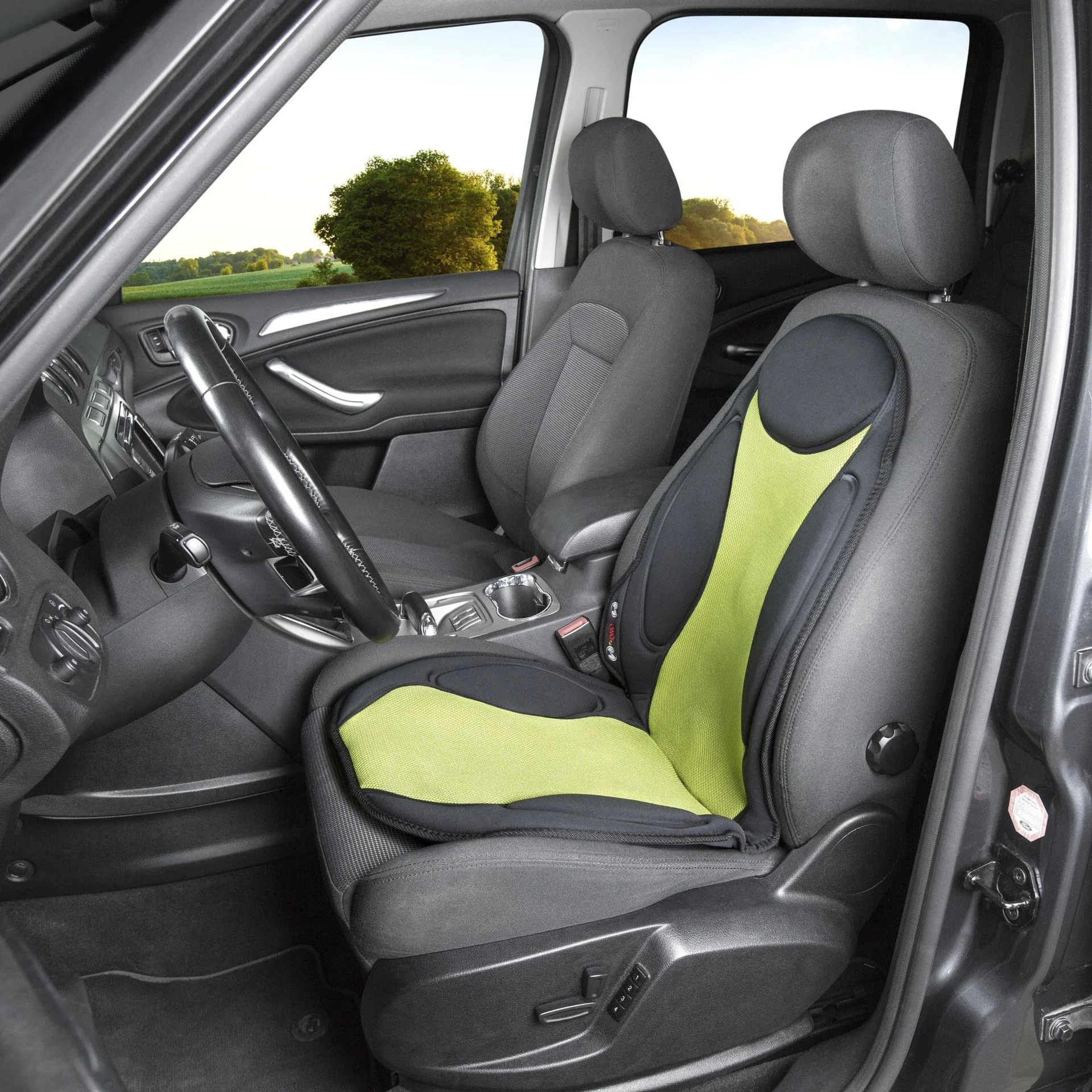 Sitzheizung Heizkissen Lounge schwarz grün mit Massagefunktion - 3