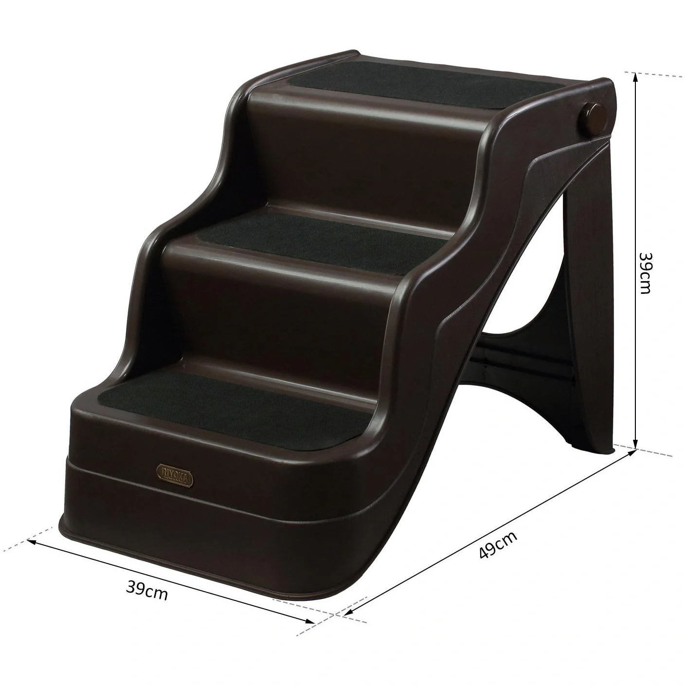 Hundetreppe Haustiertreppe 3 Stufen klappbar Dunkelbraun - 8