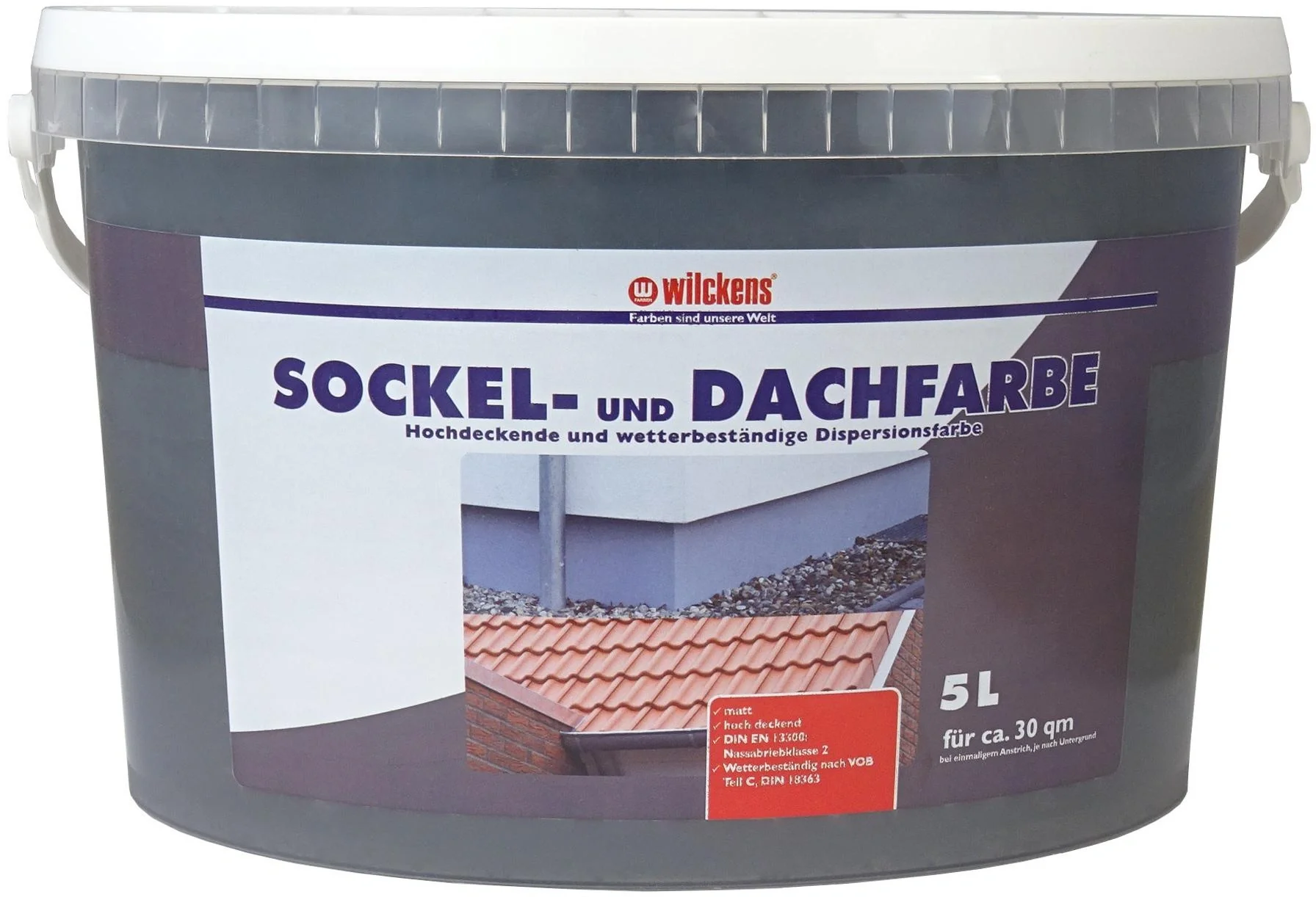 Sockel- und Dachfarbe anthrazit, 5 Liter - 1