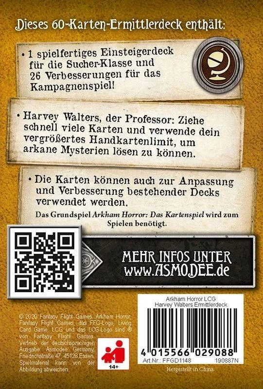 Arkham Horror Das Kartenspiel - Harvey Walters ( Ermittler Deck ) - 2