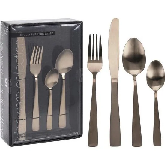 NL Besteckset - 16 Teile - Gold matt - 1