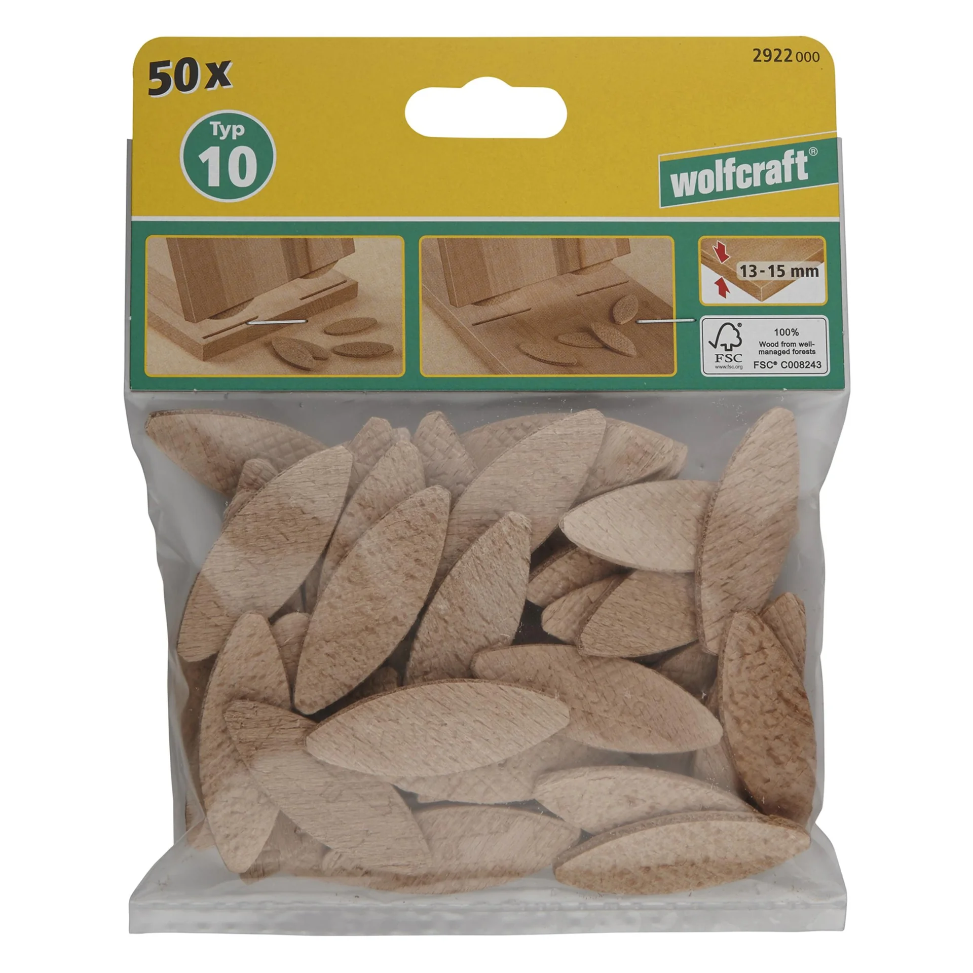 Verbindungsplättchen Typ 10, 50 Stück, für Brettstärken von 13 - 15 mm - 3