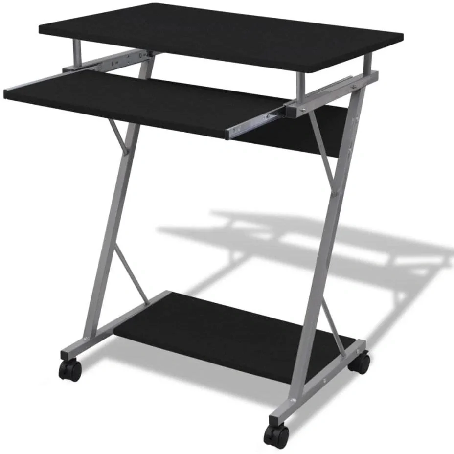 Studenten-Computertisch 60 x 40 x 75 cm (schwarz) - 1