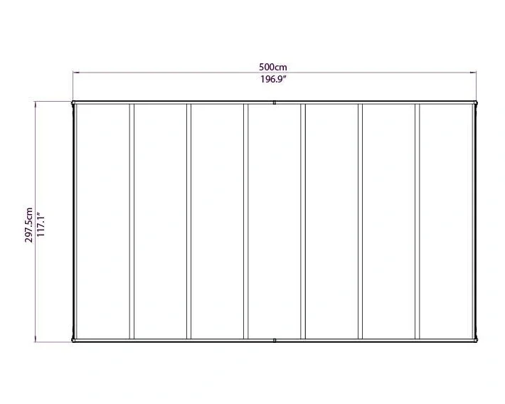 Carport Verona 500x218x297 cm Grau - 5