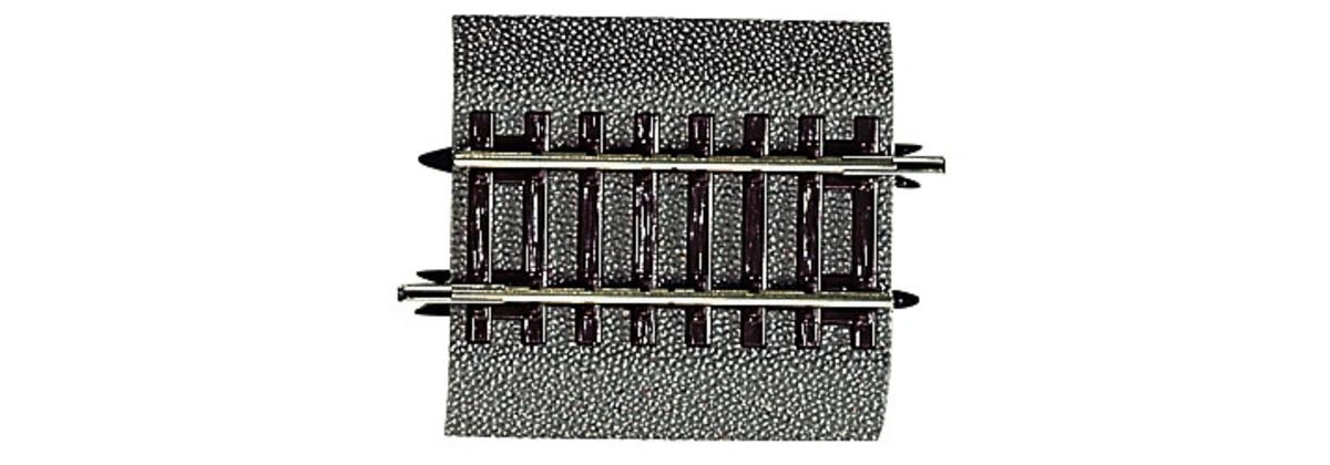 6 Stück Gerades Gleis G¼ mit Bettung, Länge 57,5 mm - 1