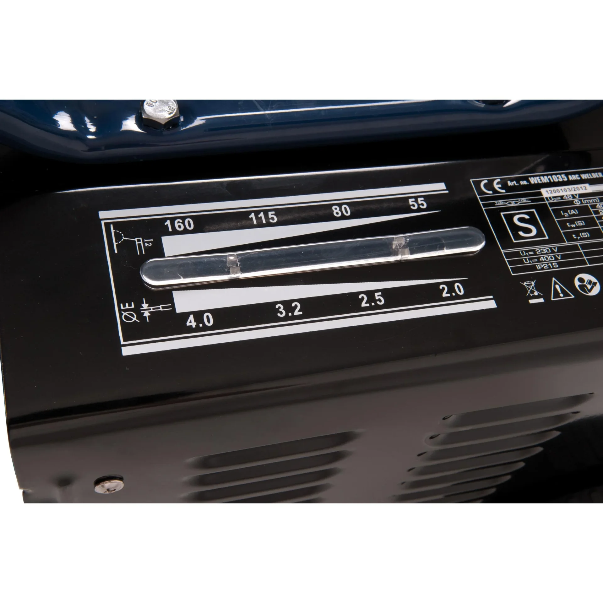 WEM1035 Elektro-Schweißgerät 55-160 Ampere - Thermischen Sicherung - Inkl. Schweißschild, Drahtbürste und Schlackenhamme - 5