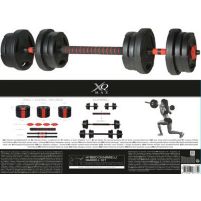 20 kg Kurz- und Langhantel - 3 in 1 - verstellbar - 1