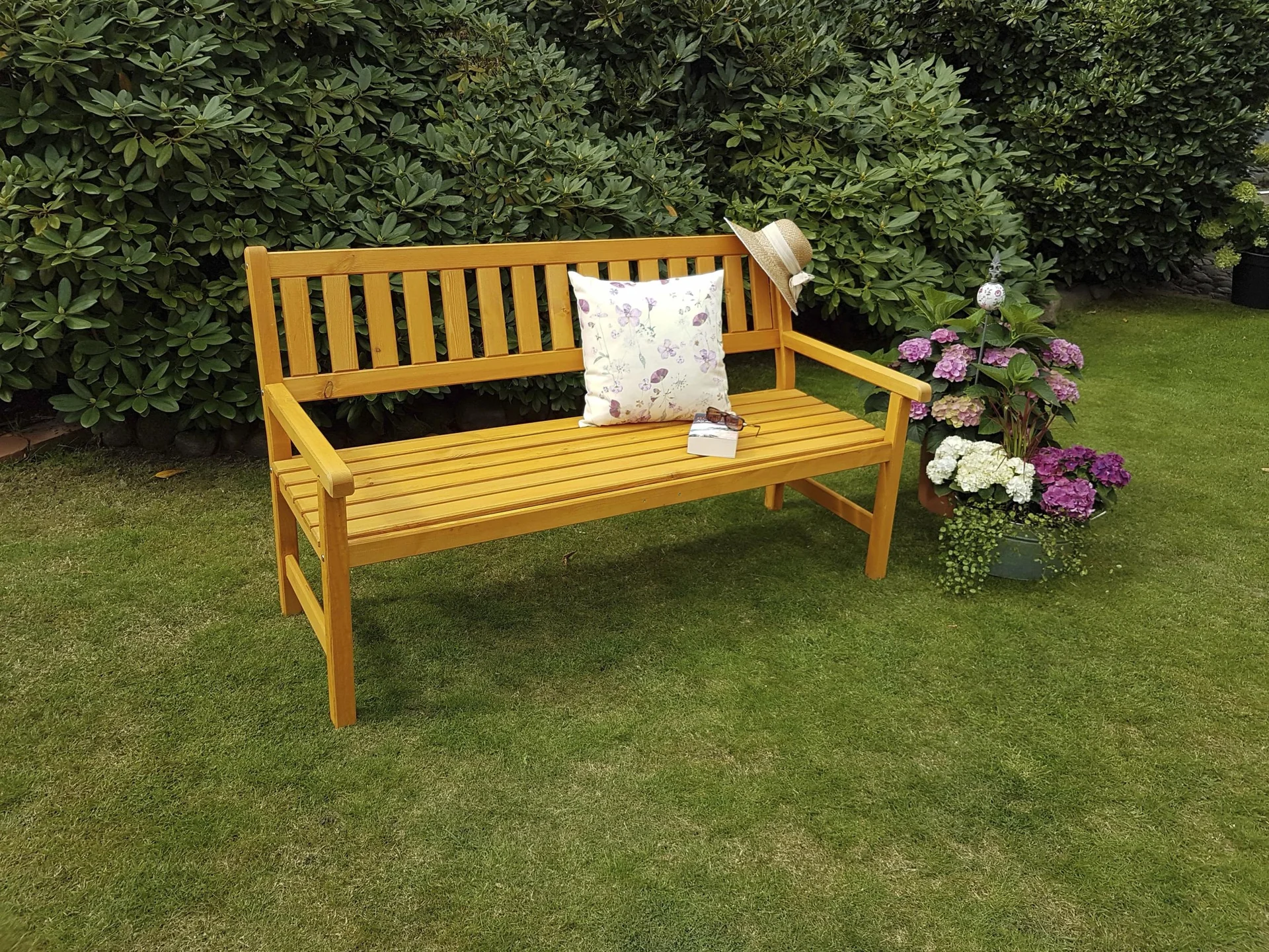 Gartenbank Johanna 3-Sitzer, honigbraun - 2
