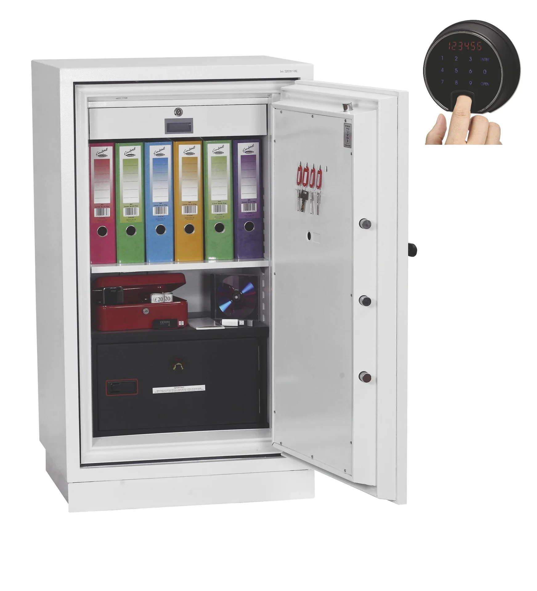 Datenschutztresor Data Combi Außenmaße 1145 x 655 x 560 mm, mit Fingerabdruckschloss - 2