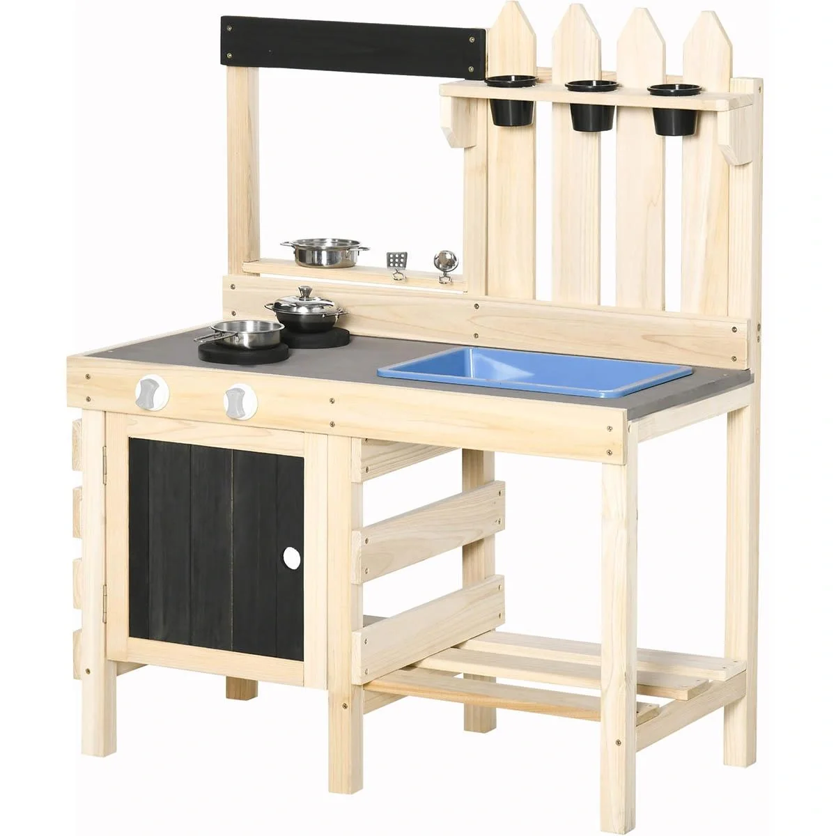 Outdoor Spielküche Sand Table Edelstahl Zubehör für 3-7 Jahre 81,5 x 46 x 102,5 cm - 5