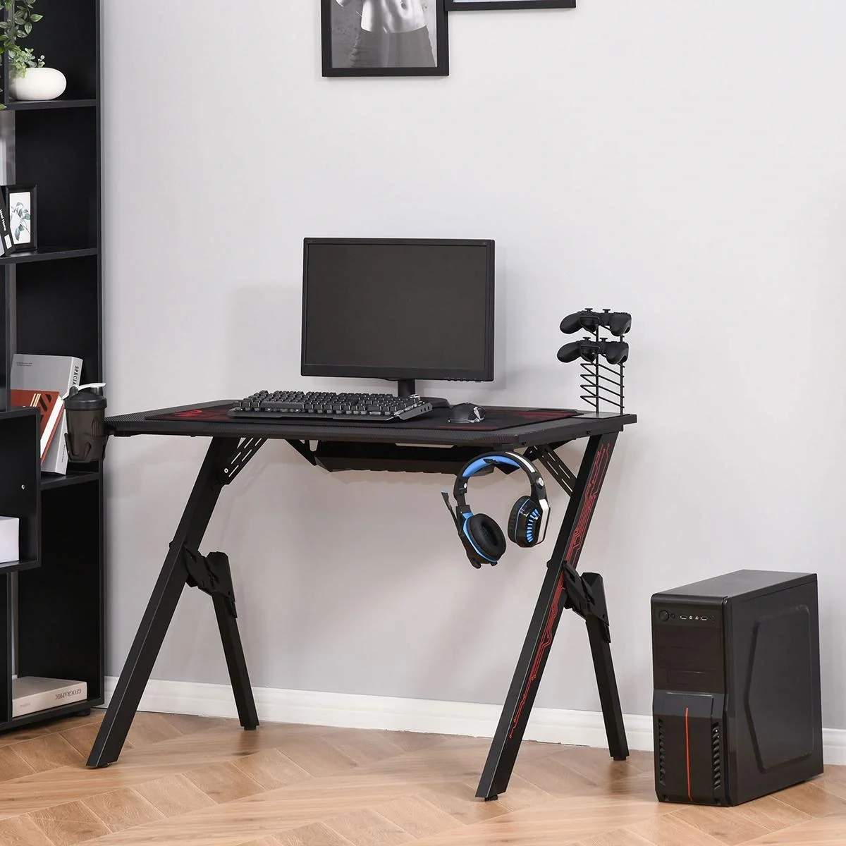 Gaming Tisch Schreibtisch Computertisch Arbeitstisch Möbel für Büro Wohnzimmer Arbeitszimmer, modernes Design, MDF Metal - 1