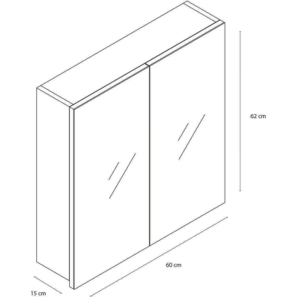 Concept Spiegelschrank 60cm gris fsc - 3