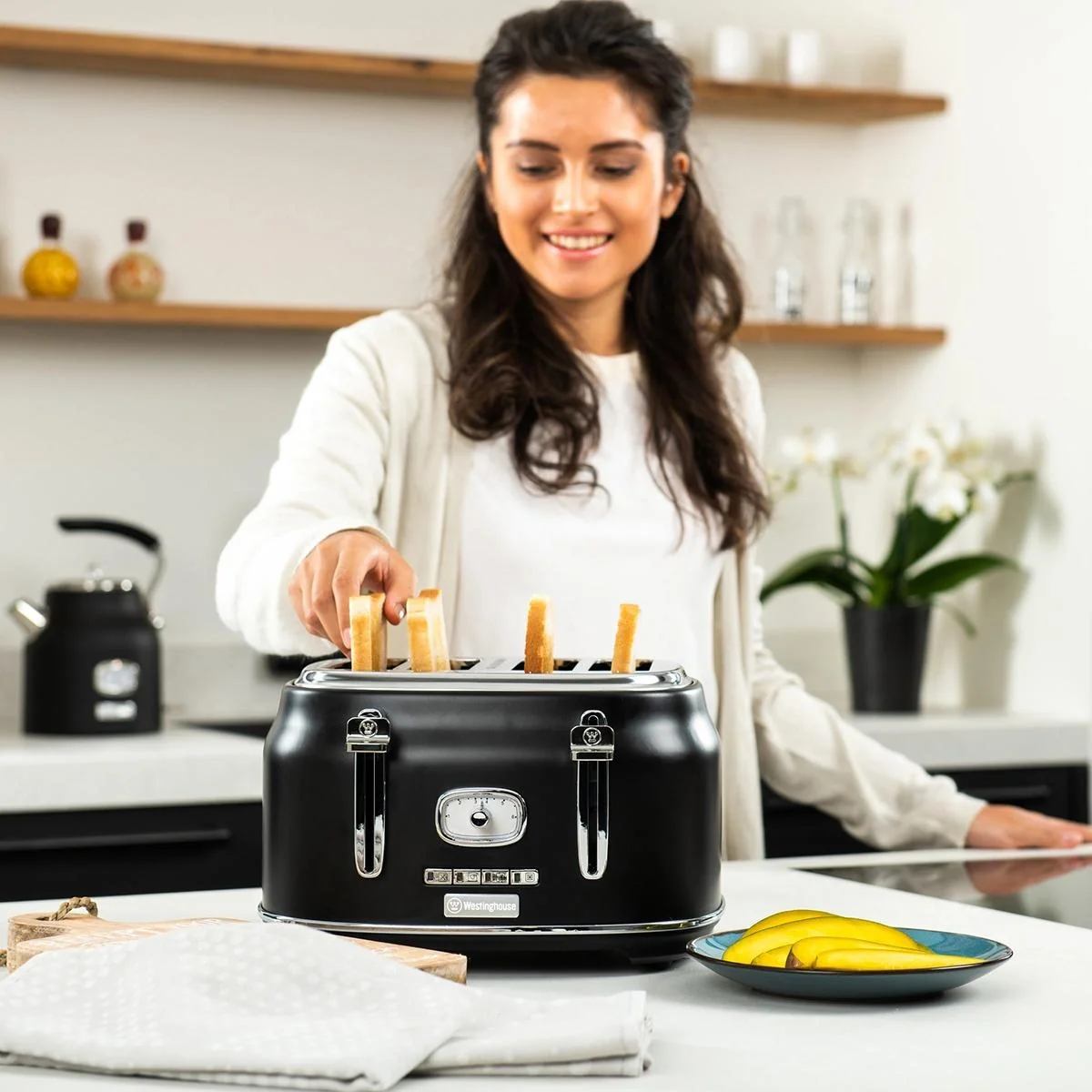 Retro-Toaster - 4-Scheiben-Toaster - Schwarz - 7