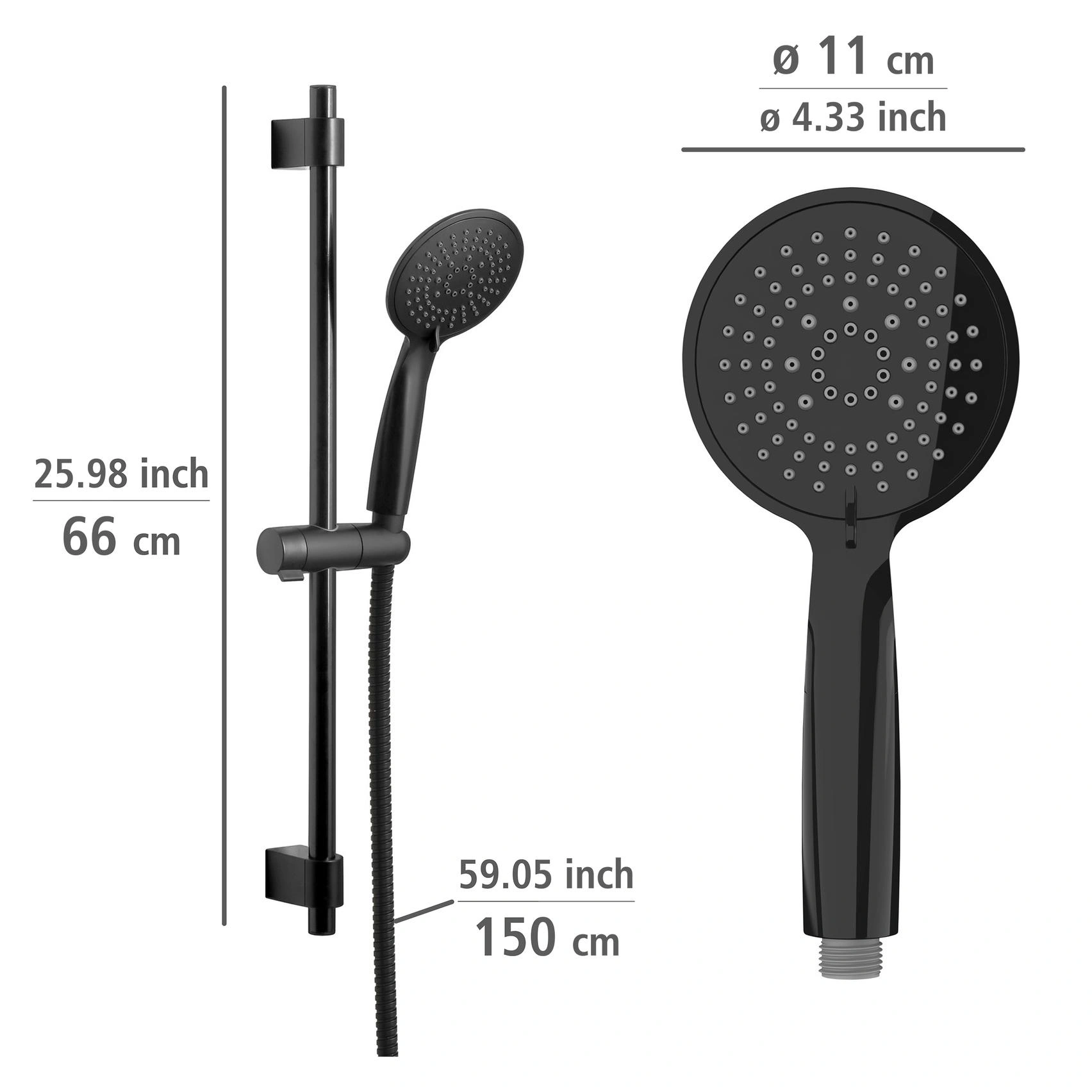 Brauseset Young Schwarz, Länge Stange: 66 cm - 8