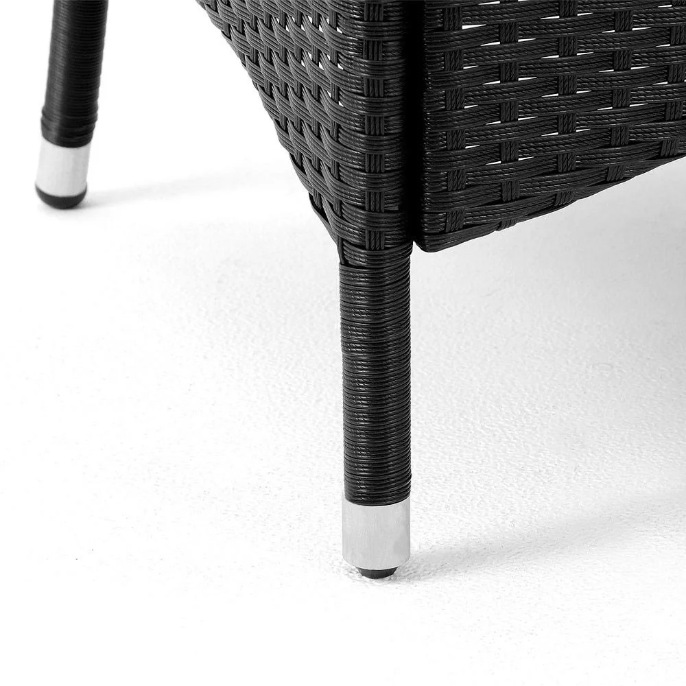Polyrattan Sitze 17 Stück schwarz stapelbar - 8