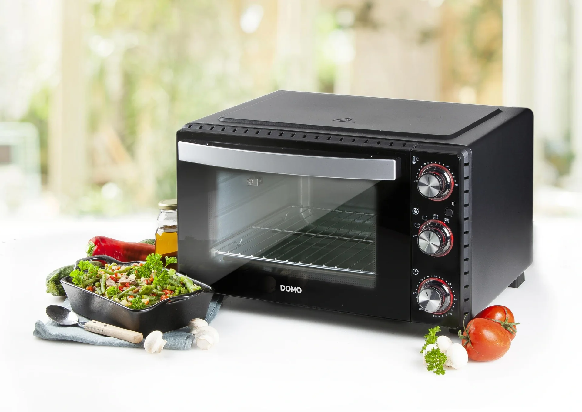 XXL Grill-/ Backofen mit Timer Drehspieß , 28 Liter - 12