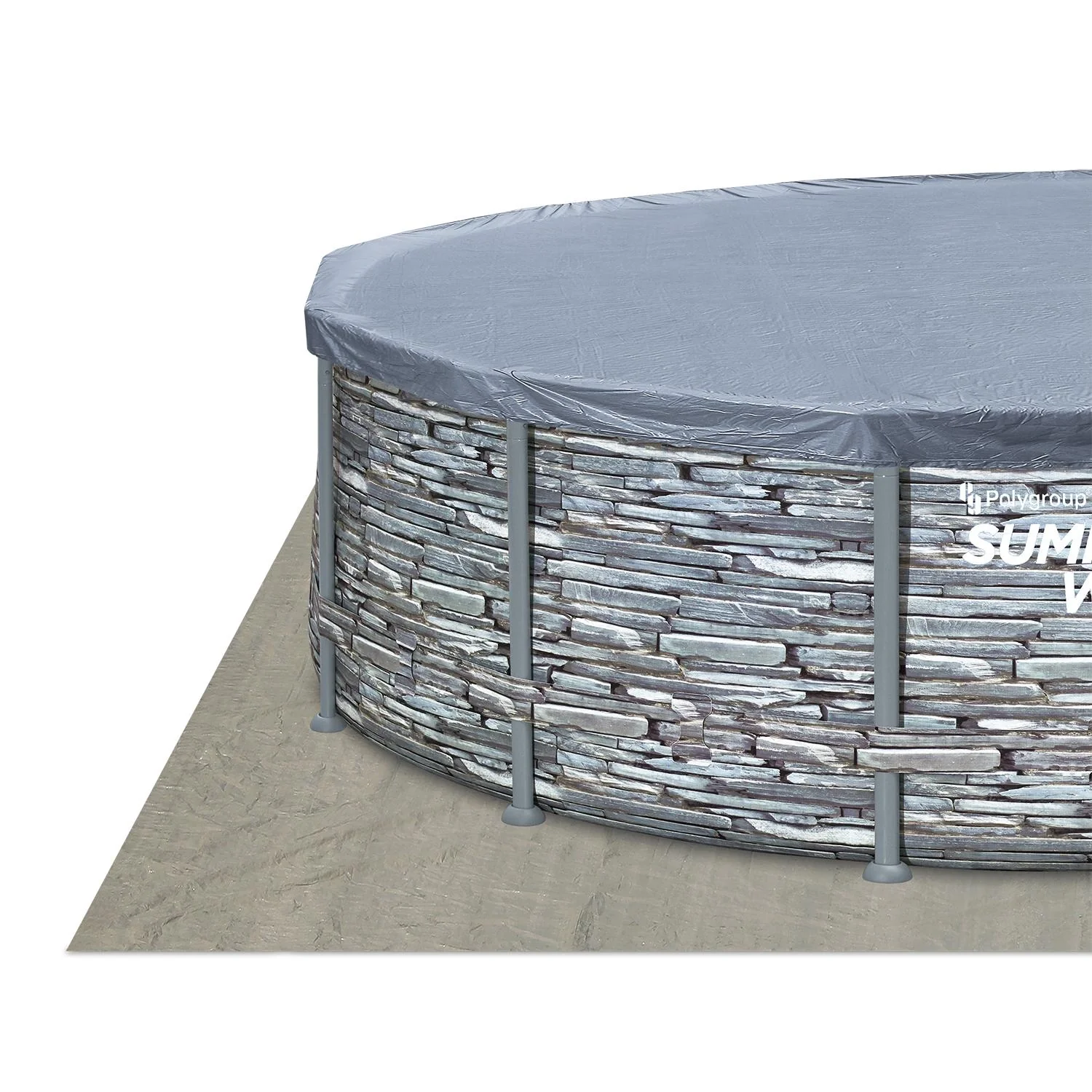 Elite Frame Pool Ø549 x 132 cm, Teak-Optik - 8