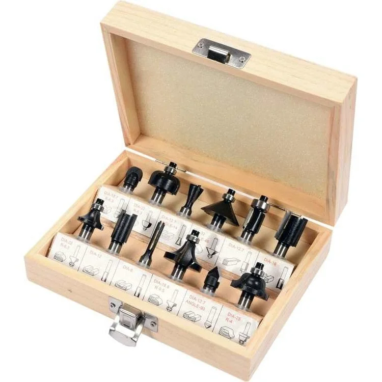 Fräser-Satz 12-teilig - 8-mm-Schaft - 5