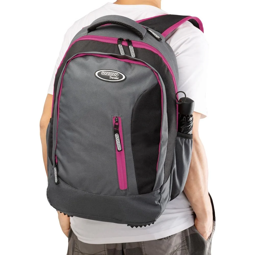 Monzana Sport- und Freizeit Rucksack 35L grau/rosa - 9