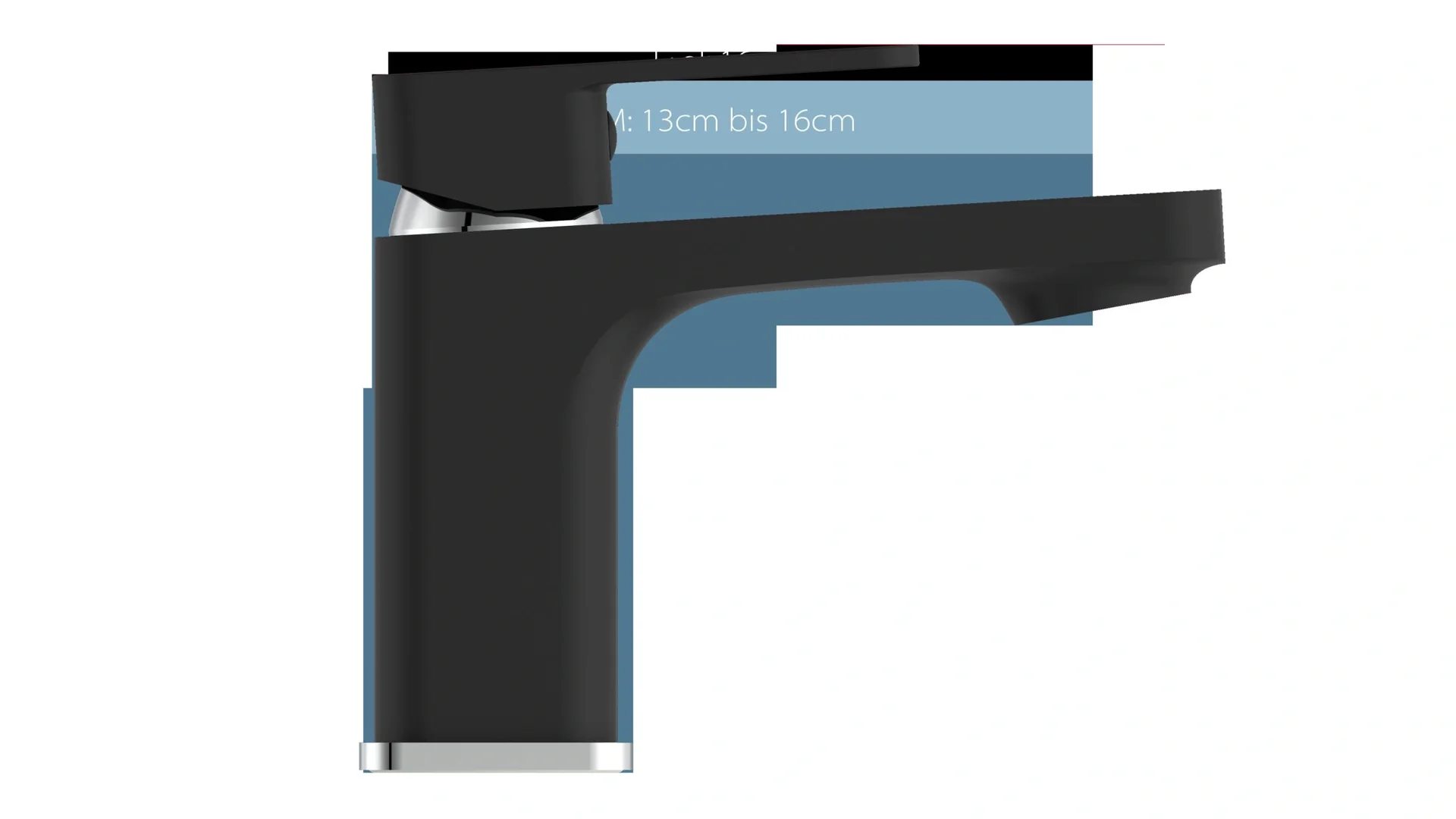 Waschtischarmatur, Schwarz / Chrom - 2