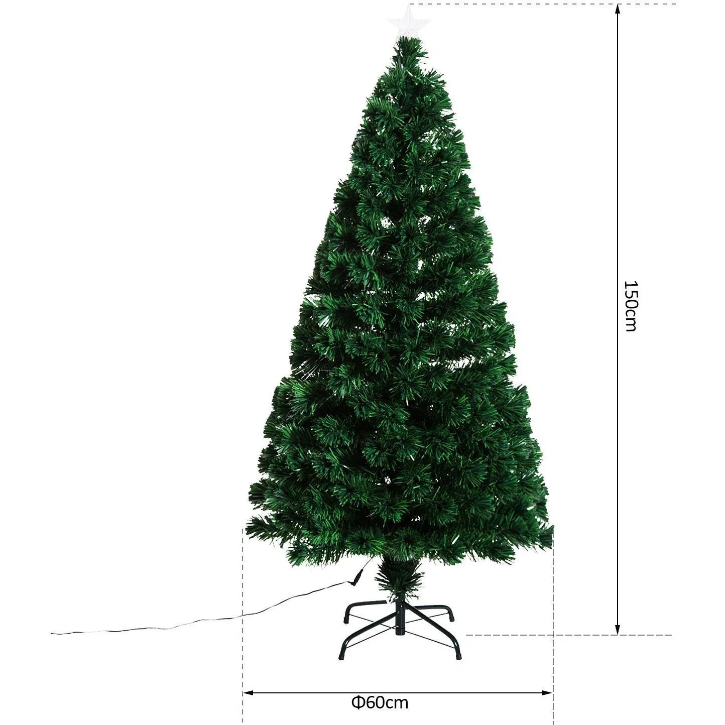 Weihnachtsbaum Christbaum Lichtfaser 150cm Grün - 8