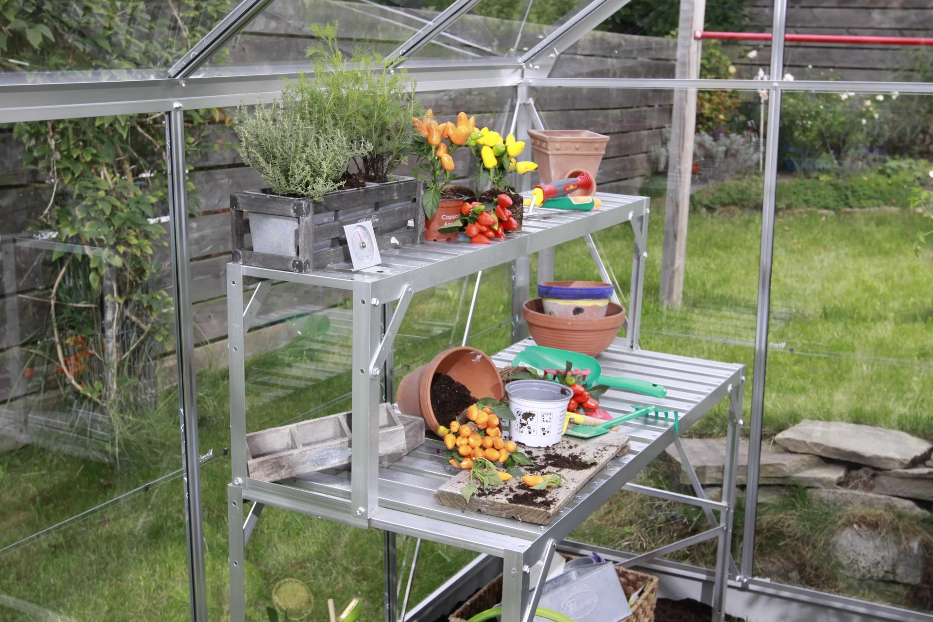 Alu-Tischaufsatz, Farbe 121 x 28 x 39 cm, Farbe alu - 6