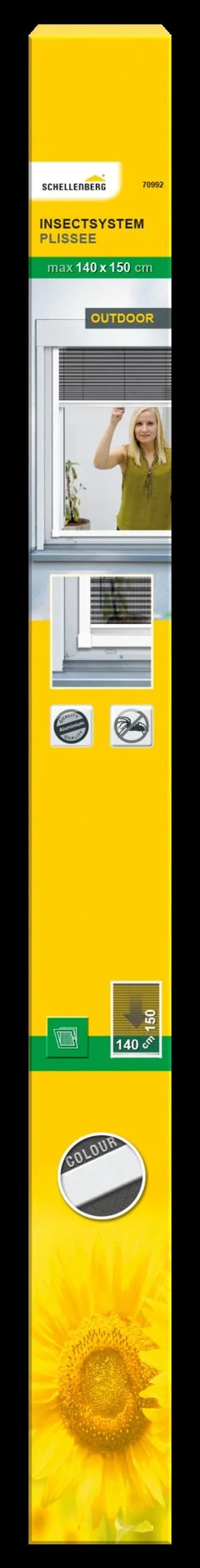 Insektenschutz-Plissee für Fenster, Farbe weiß, 140 x 150 cm - 7