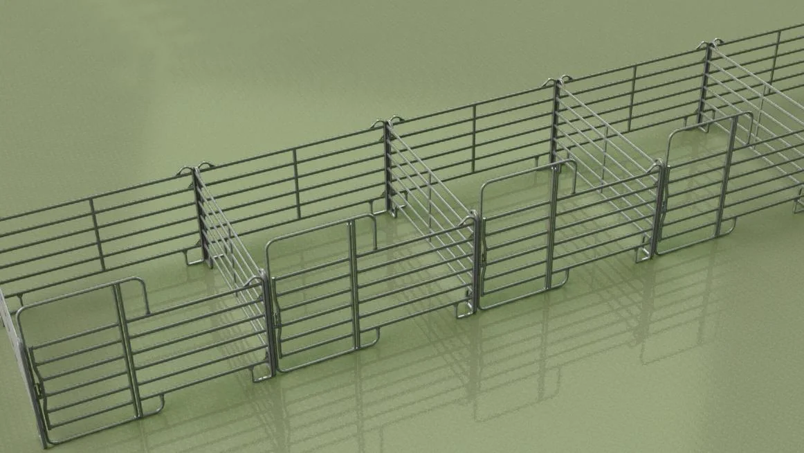 Weidepanel - Zaunelement mit Tor, 2,4 m Länge, Gesamthöhe 2,2 m - 5