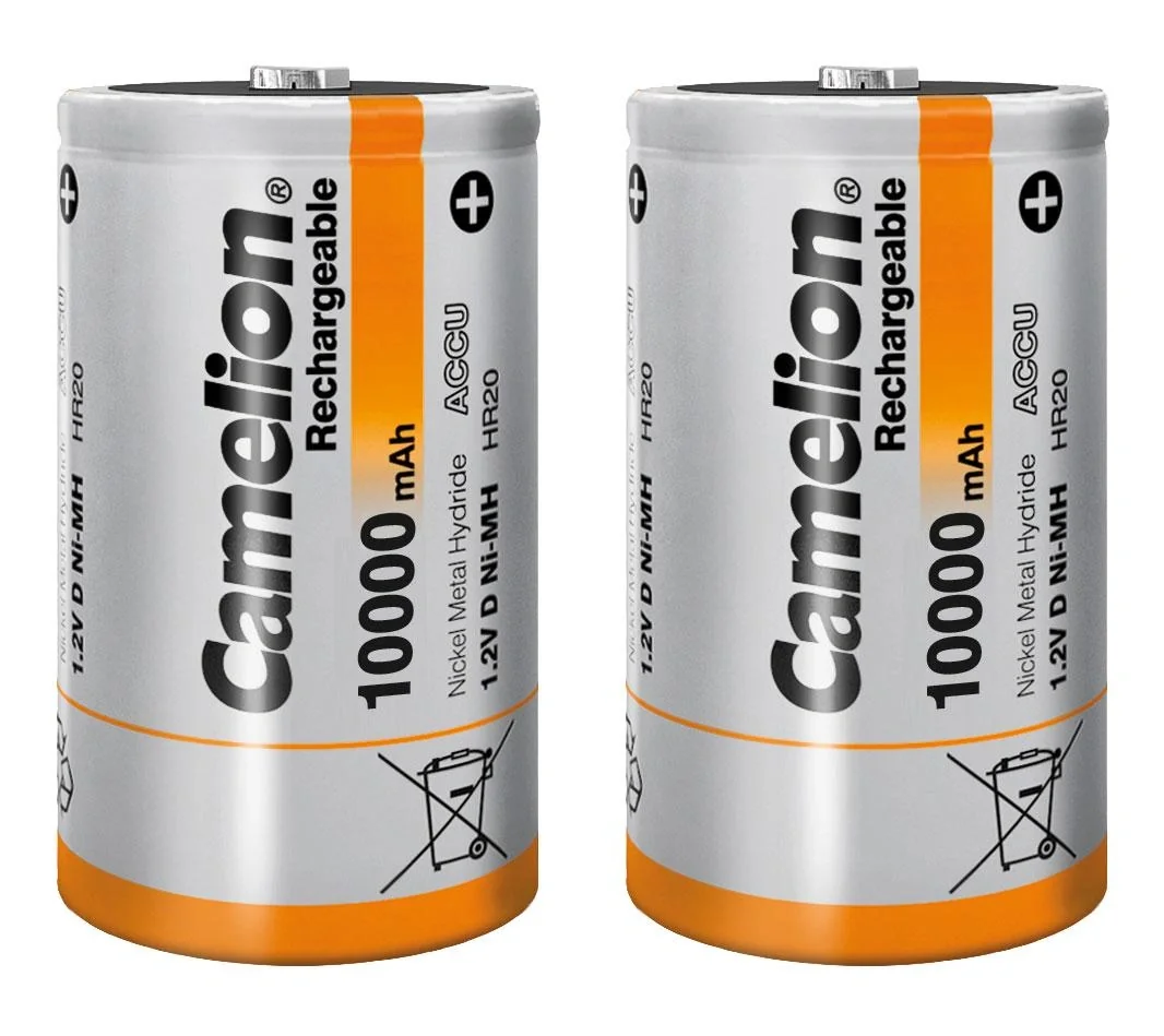 NiMH Mono D Akku mit 10000mAh - 2 Stück inklusive Box - 3