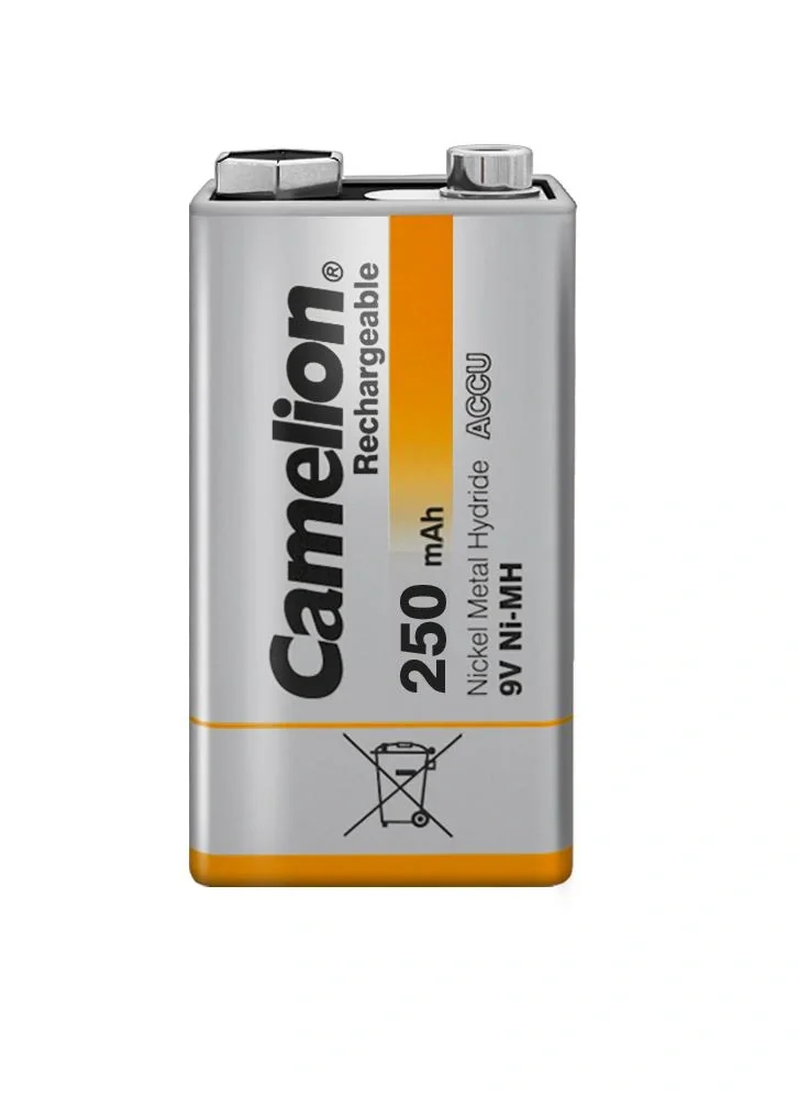 NiMH 9V Block Akku mit 250mAh - 1 Stück inklusive Box - 2