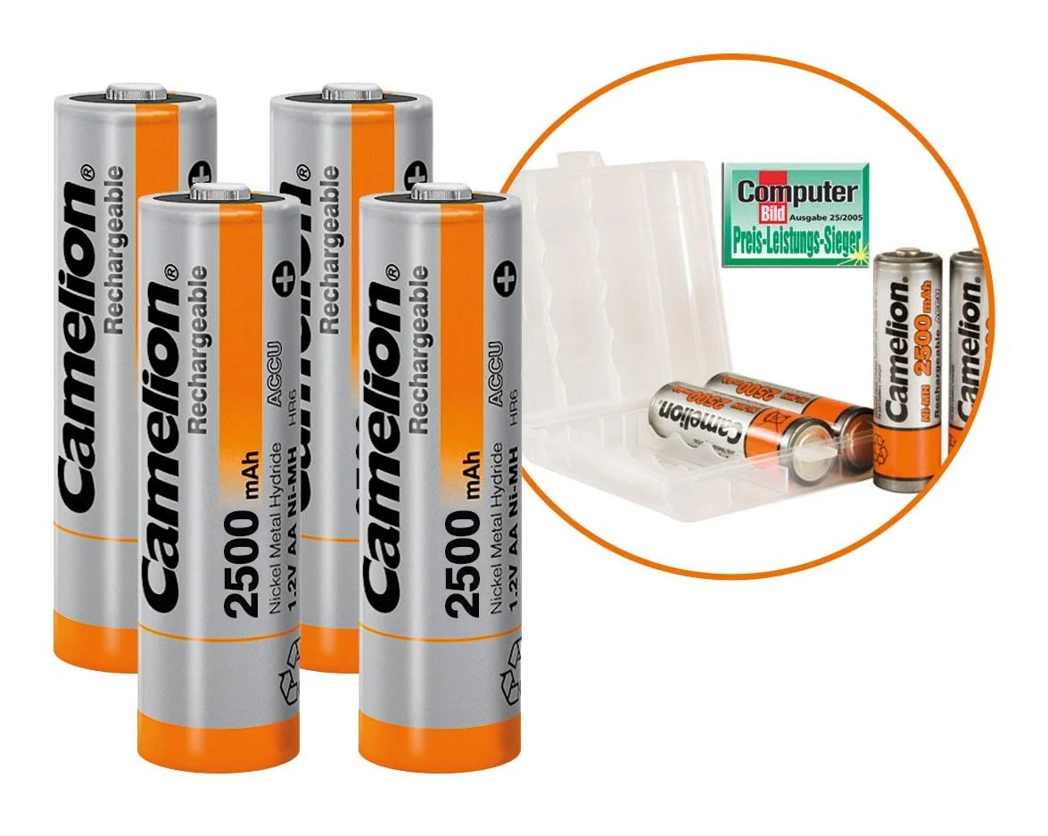 NiMH Mignon (AA) Akku mit 2500mAh - 4 Stück Inklusive Box - 3