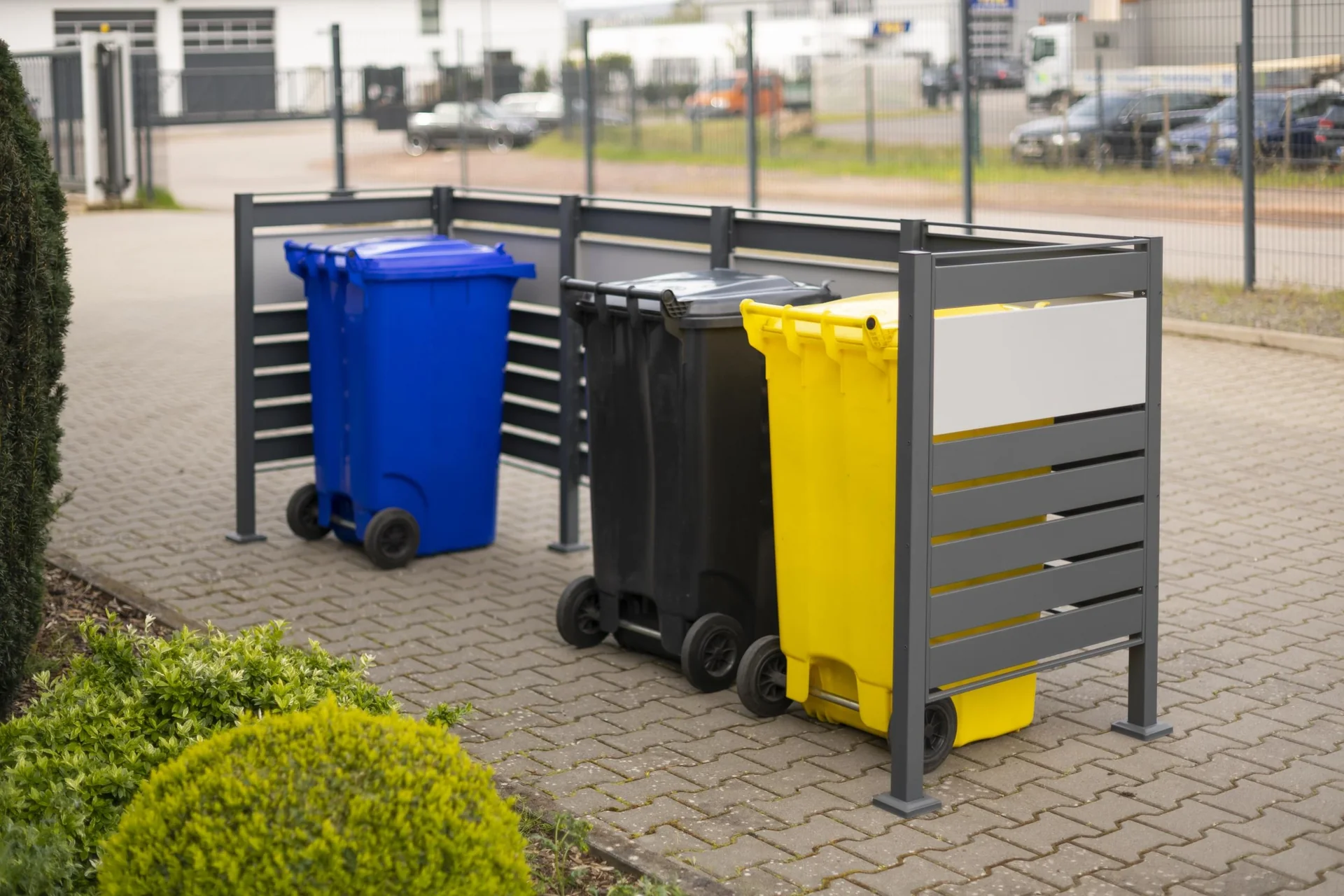 Mülltonnenverkleidung Planum 4er Box, 120 cm, antharzit - 11