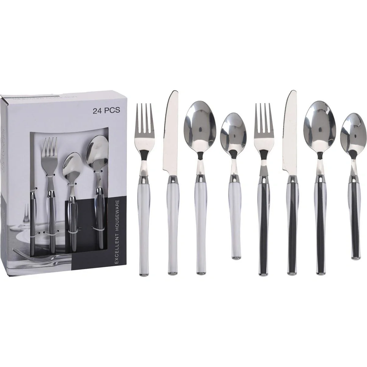 NL Besteckset - 24 Teile - Schwarz - 1