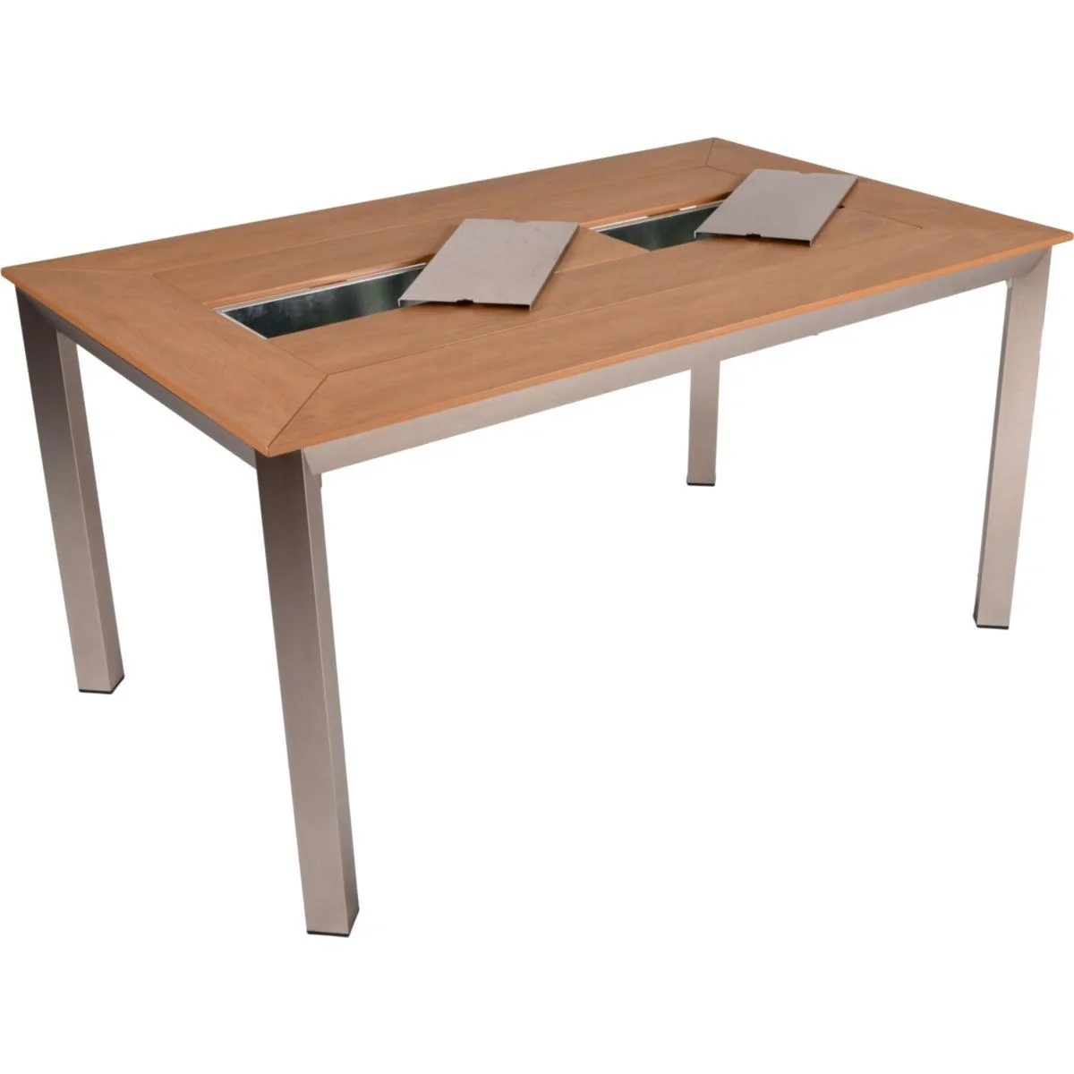 Tisch FLORENCE, mit 2 Eisbehältern, Aluminium / Non-Wood, champagner - 2