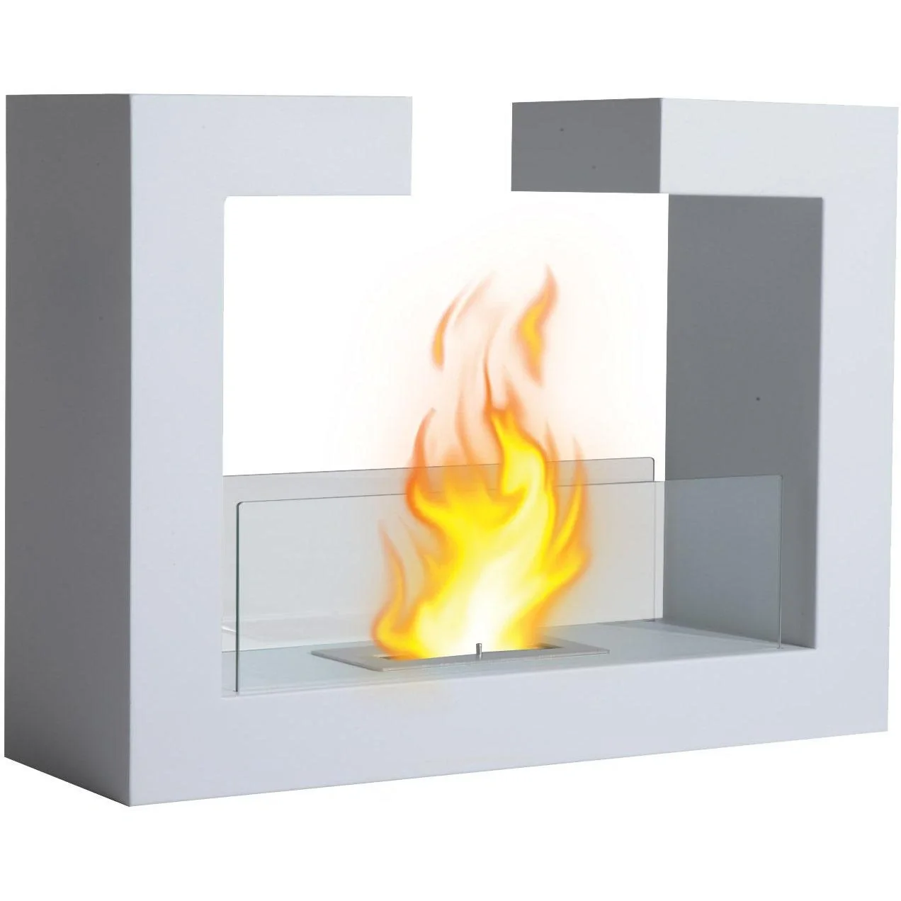 Freistehender Bioethanol Bodenkamin Design Weiß - 5