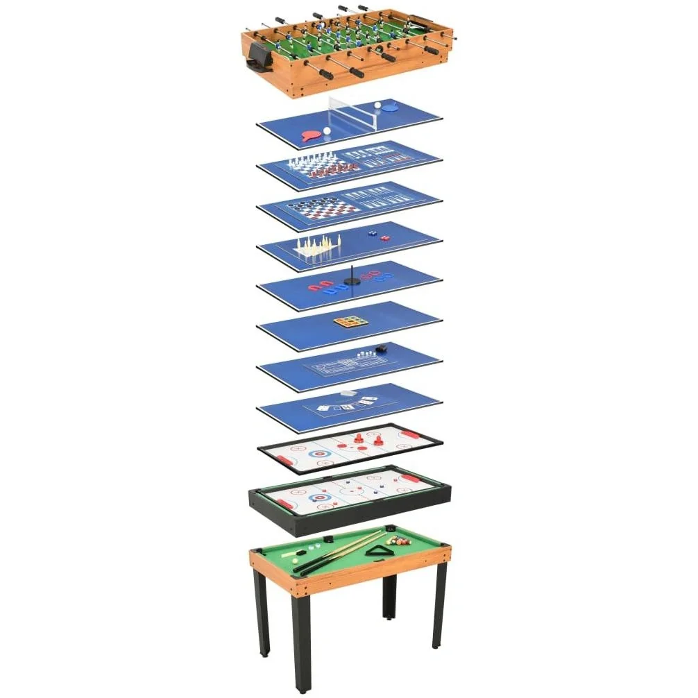 Multispieltisch 15-in-1 121x61x82 cm Ahornholz - 1