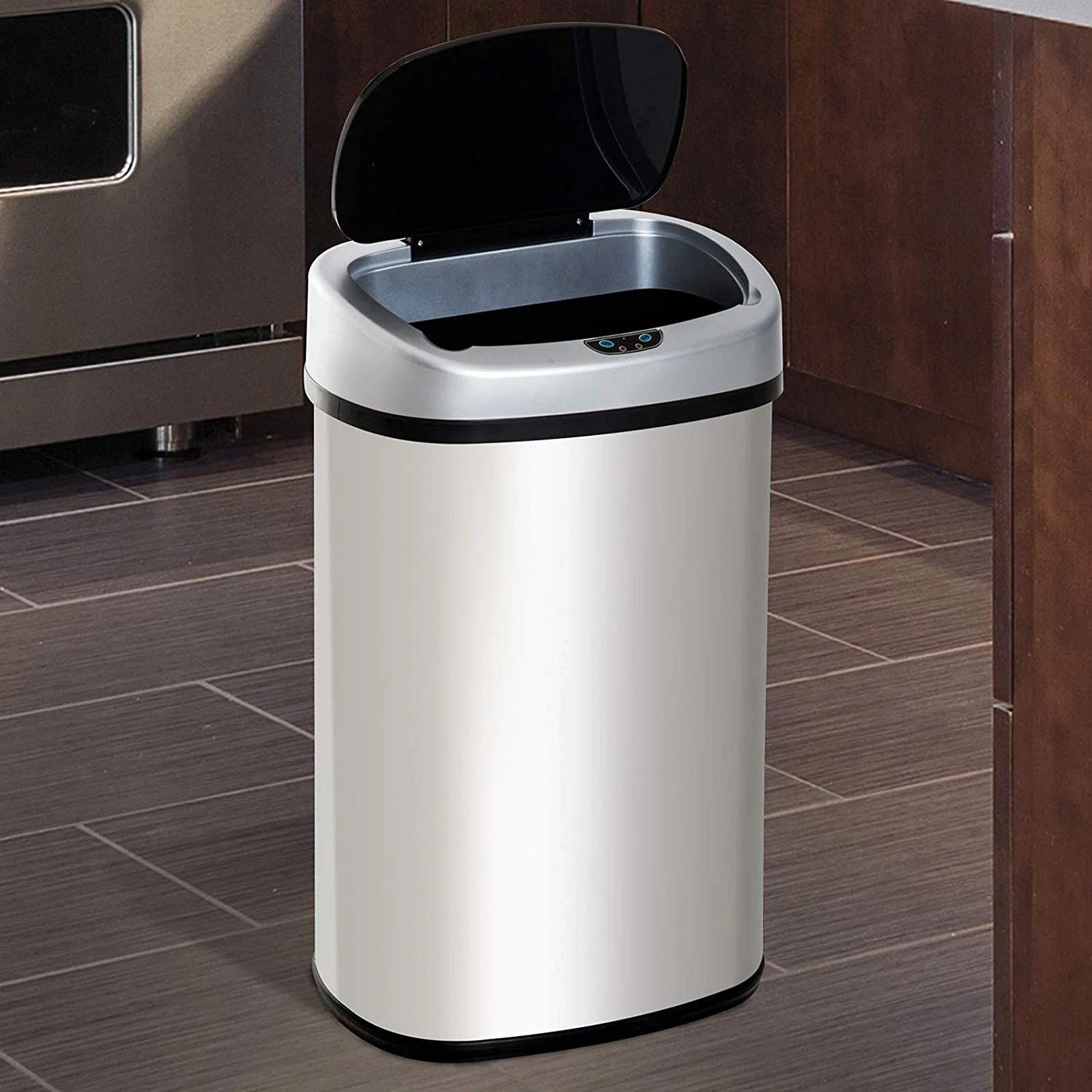 Mülleimer Automatik mit Infrarotsensor 58L Silber - 7