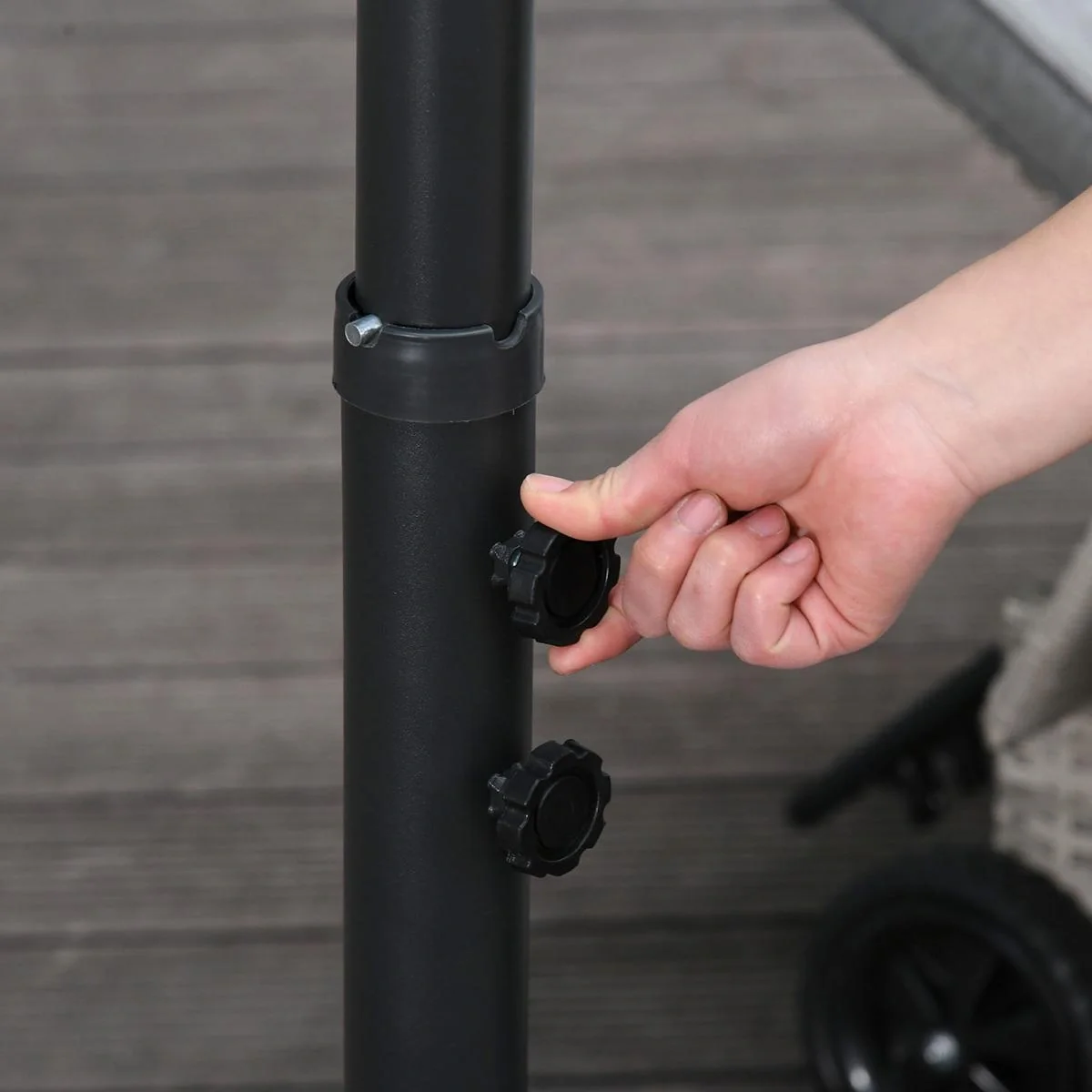 Ampelschirm mit Handkurbel - 1