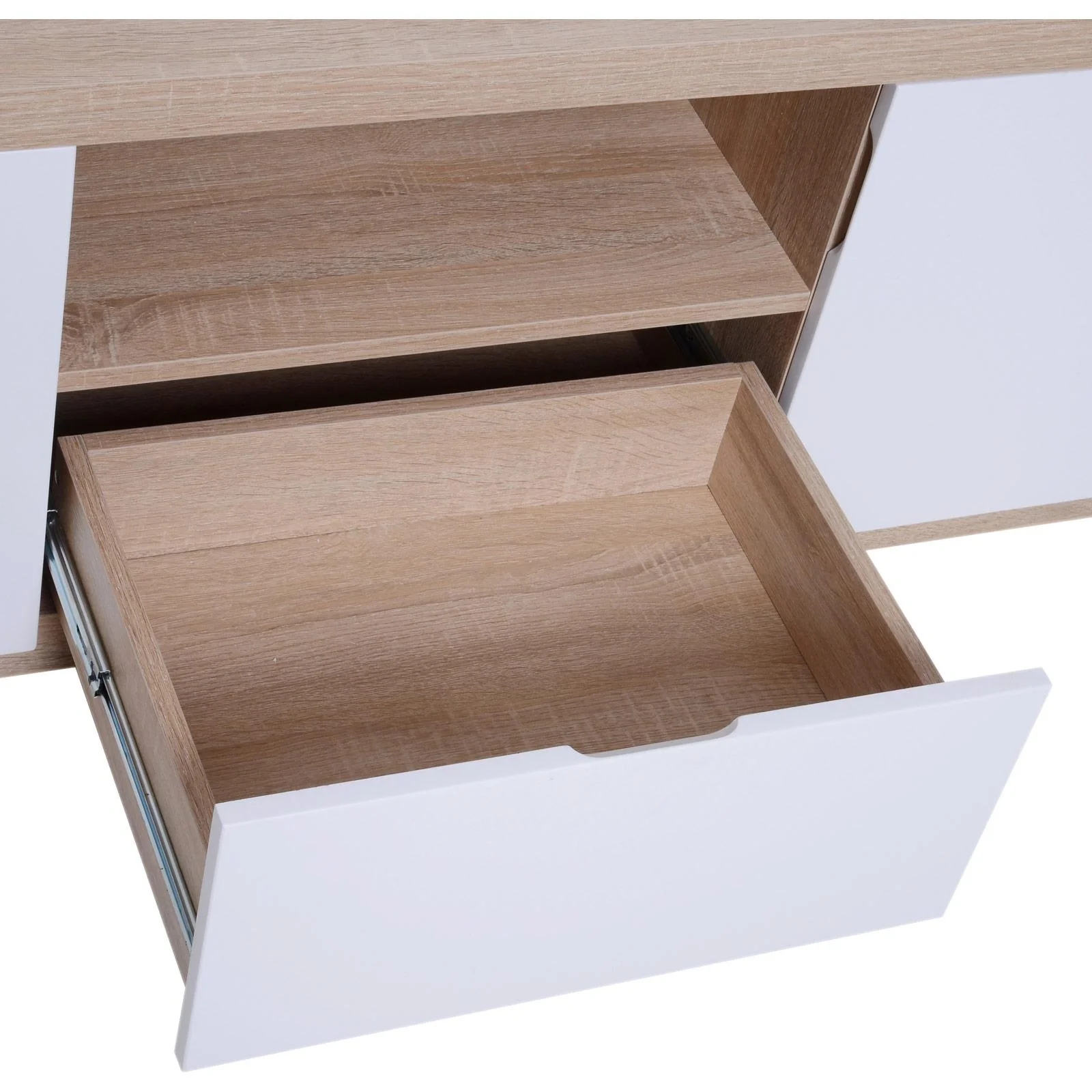 Fernsehtisch Fernsehschrank TV-Board Lowboard TV-Schrank Unterschrank 1 x Schublade 2 x Schränke 150 x 39 x 50 cm - 10