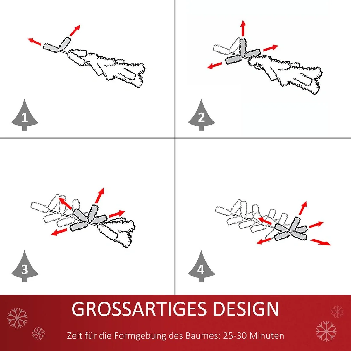 Künstlicher Weihnachtsbaum Weihnachtsbaum, Christbaum, Tannenbaum | Aosom.de - 8