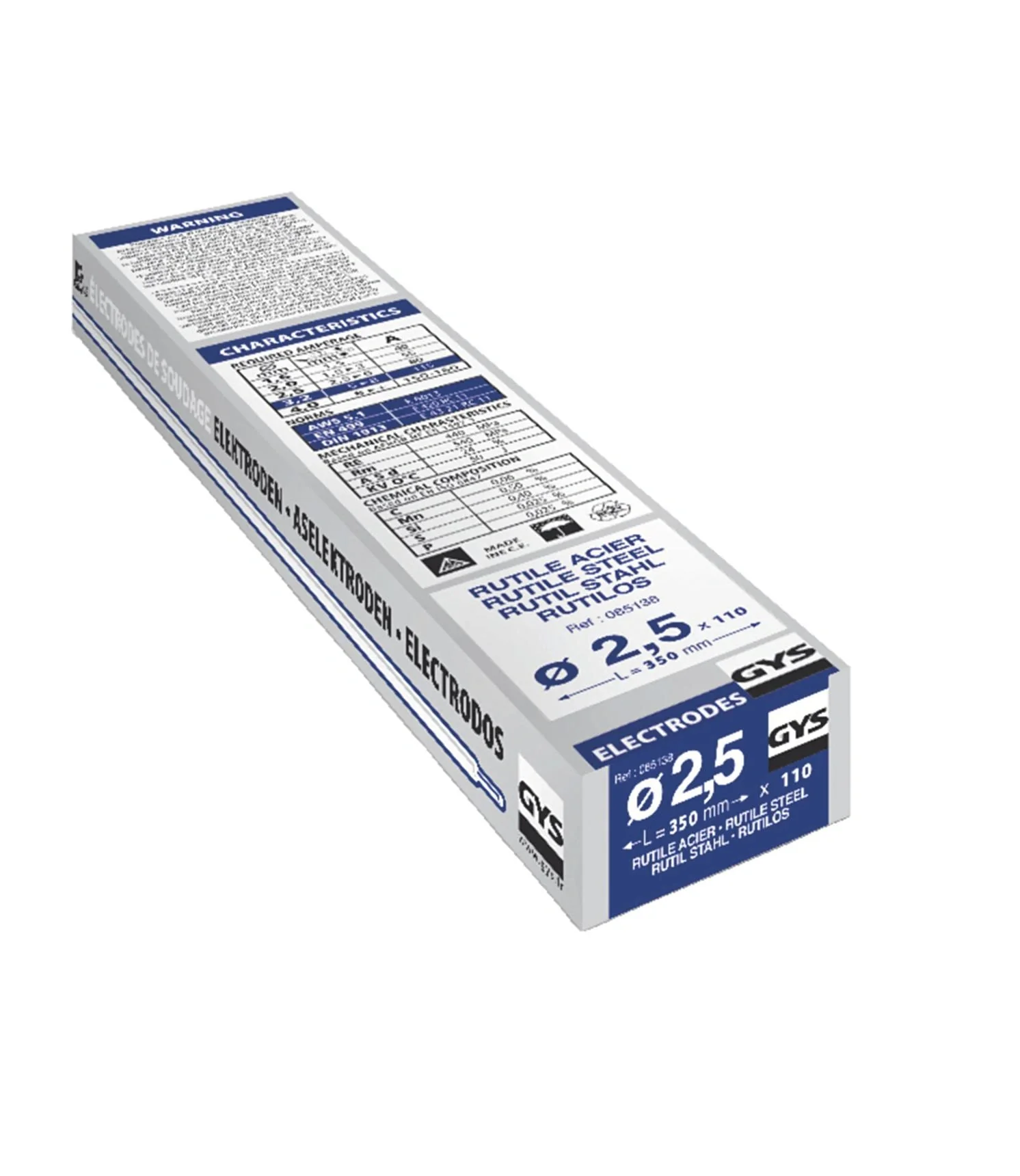 Elektroden Ø 2,5 mm, Stahl, 110 Stück - 2