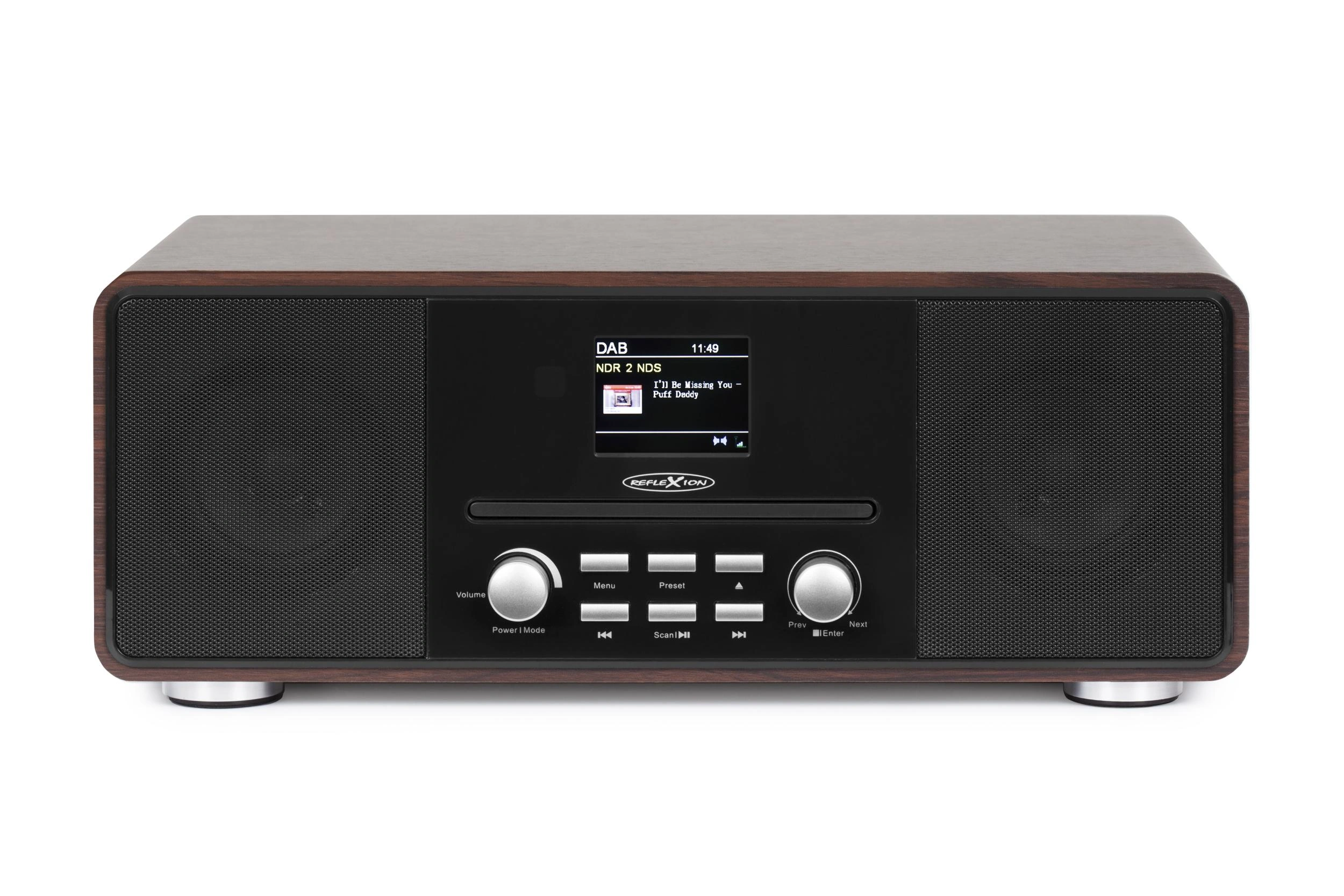 Design DAB+/UKW-Radio mit Bluetooth, CD, USB, Aux-In und Encoding holzfarben - 3