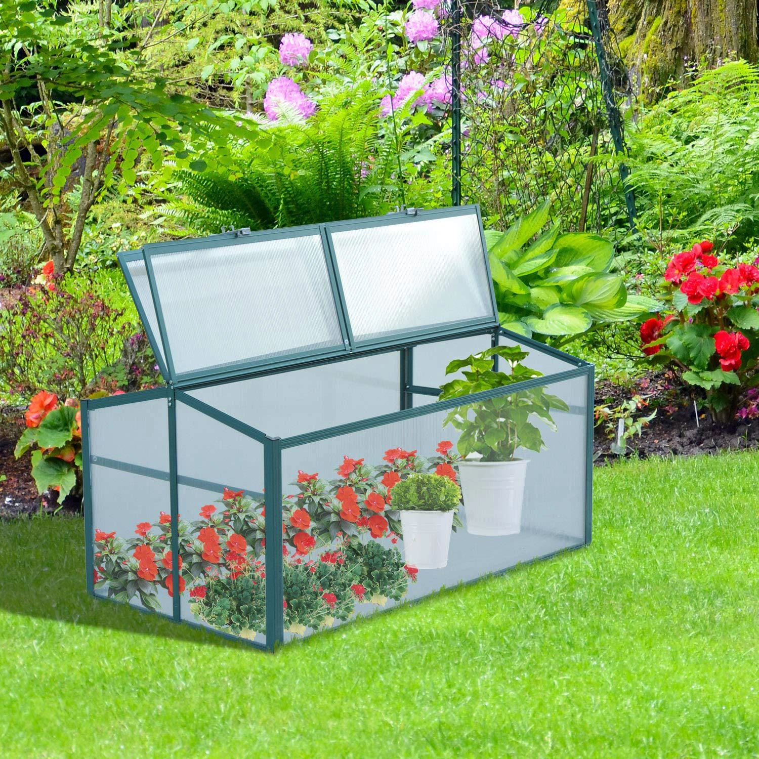 Frühbeetkasten mit verstellbarem Dach - 9