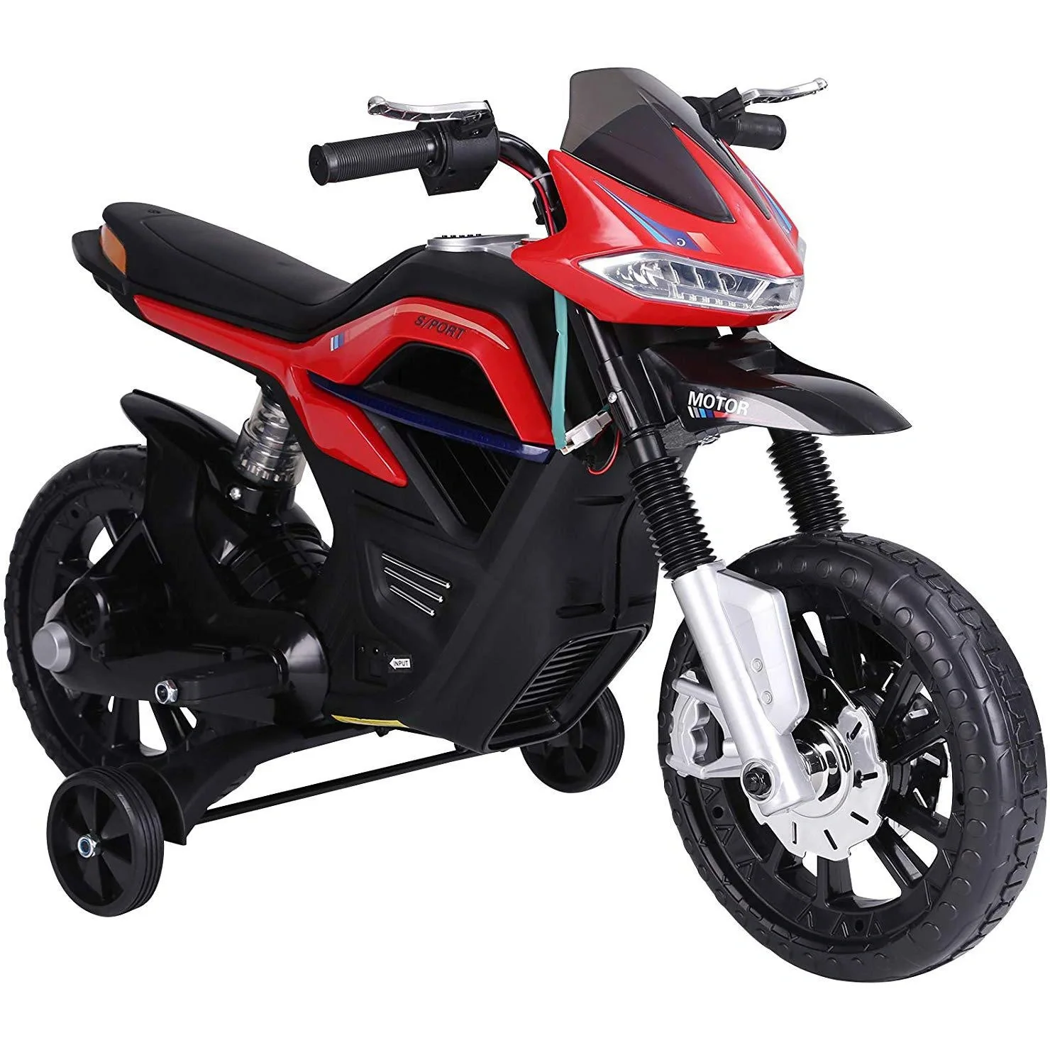 Elektro-Motorrad Motorrad für Kinder ab 3 Jahren Elektrofahrzeuge 3 km/h PP Rot 105 x 52,3 x 62,3 cm - 8