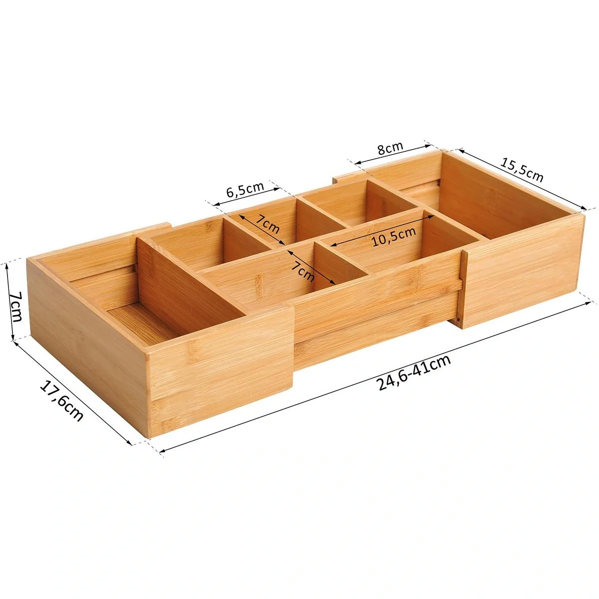 Ausziehbarer Organizer mit 5 bis 7 Fächer natur - 5