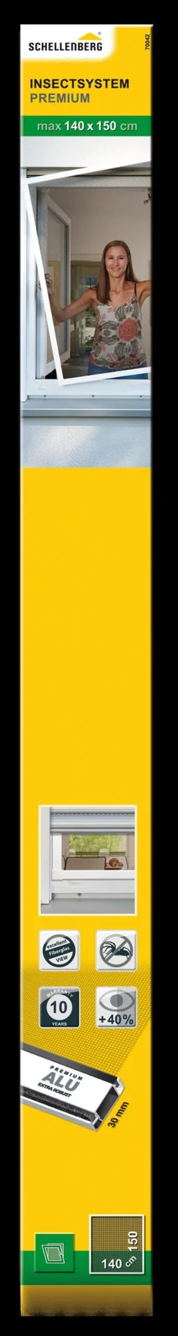 Insektenschutzfenster PREMIUM, Farbe weiß, 140 x 150 cm - 8