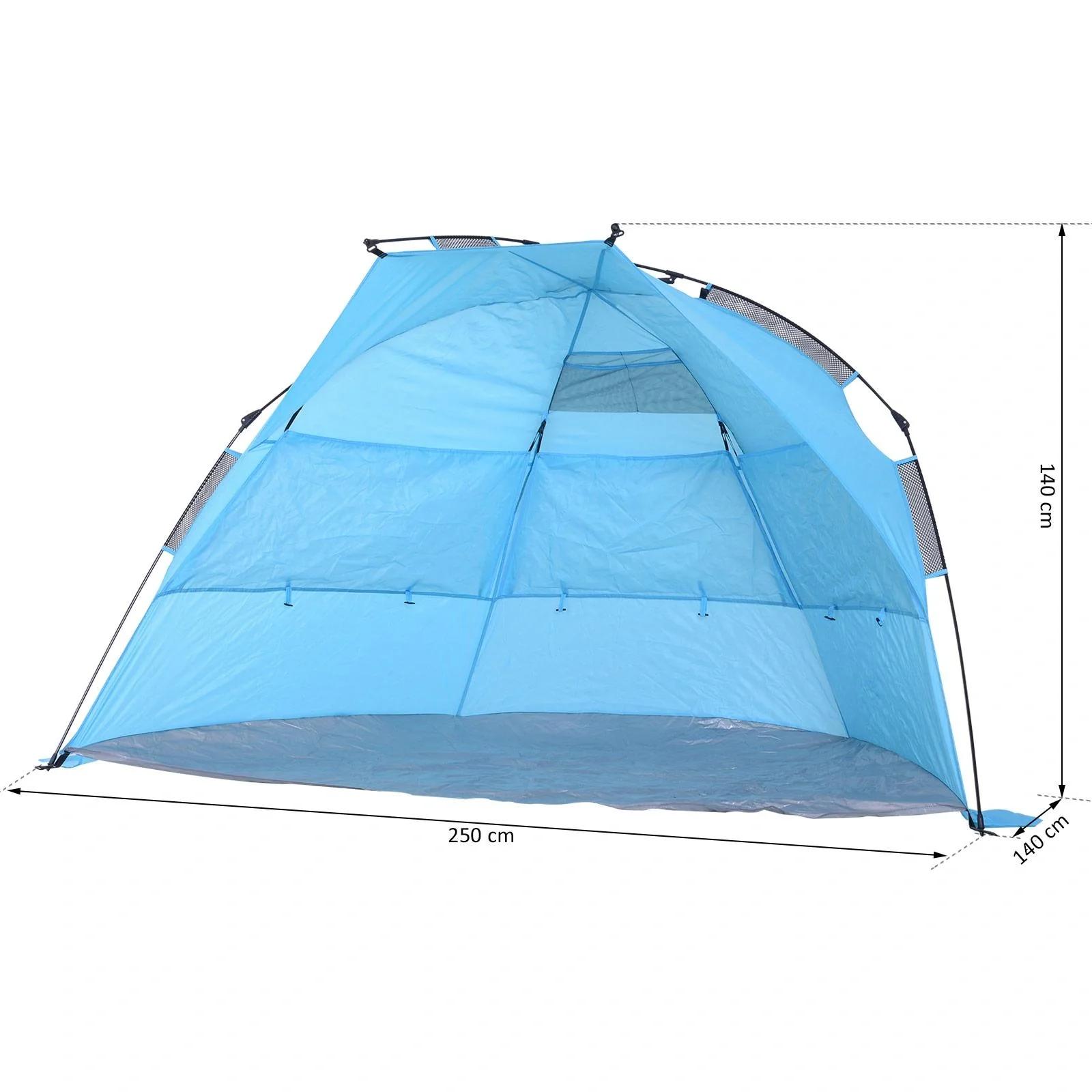 Automatik Strandmuschel Pop up Zelt mit Tragetasche 2 4 Personen 250 x 140 x 140 cm - 10